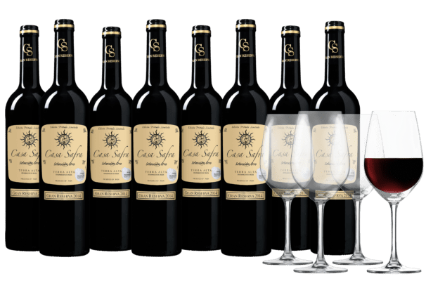 Wijnpakket Casa Safra Gran Reserva - Selección Oro 8 flessen + 4 glazen