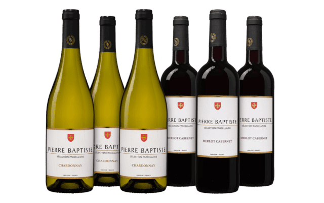 Wijnpakket Pierre Baptiste Chardonnay & Merlot-Cabernet Sauvignon