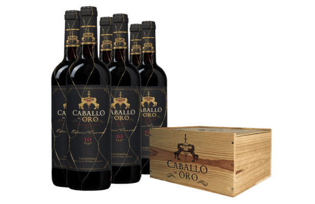 Caballo d'Oro Valdepeñas DO Gran Reserva in wijnkist (6 flessen)